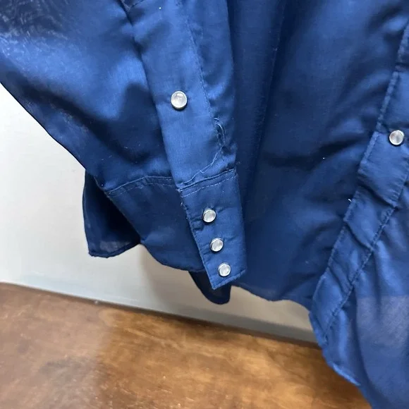 Vintage TruWest Rockmount Ranch Wear Embroidered Snap Women's Shirt Fit L/XL - Picture 6 of 11